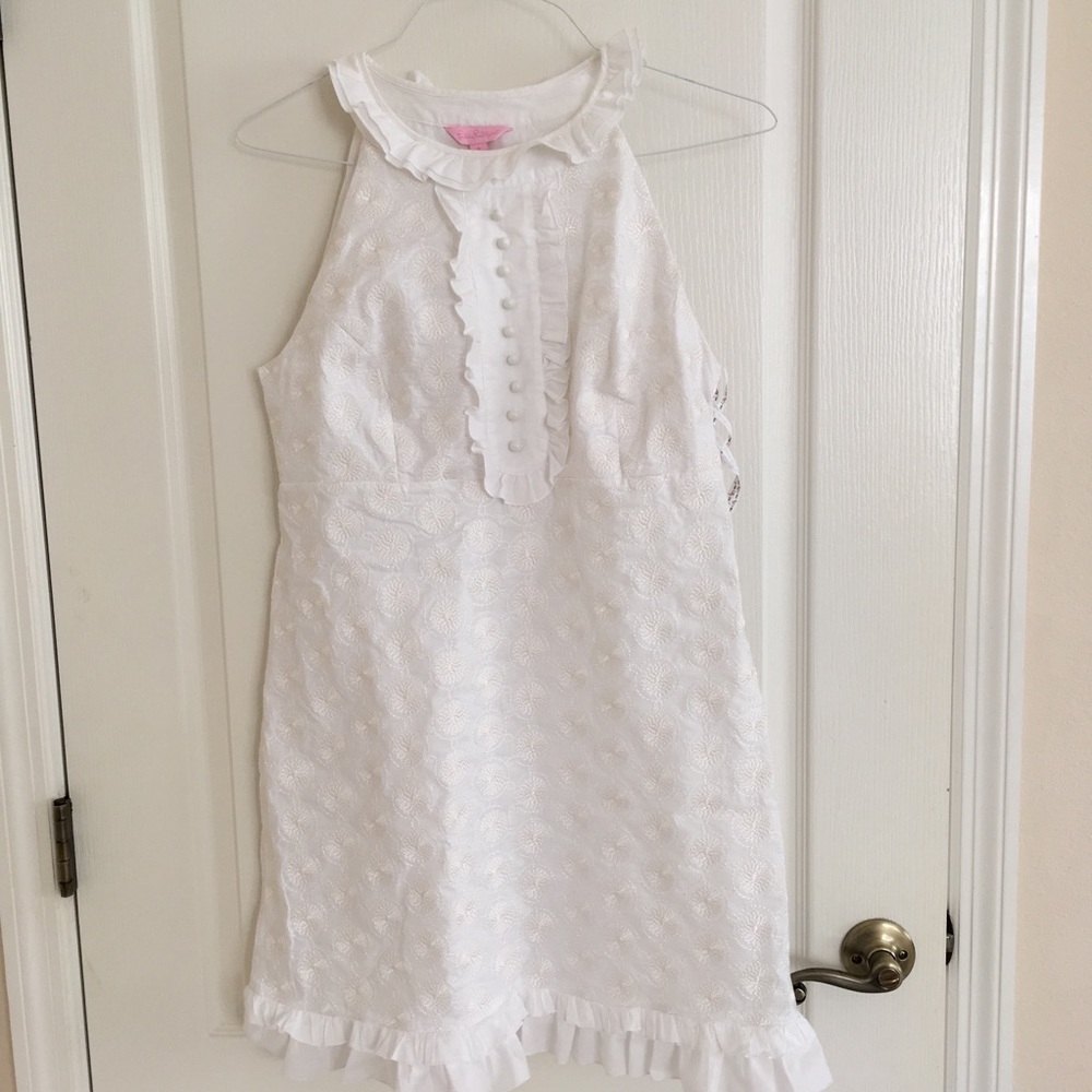 STUNNING Lilly Pulitzer white ruffle dress 8 - Picture 4 of 8